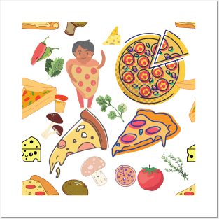 Pizza Pattern Posters and Art